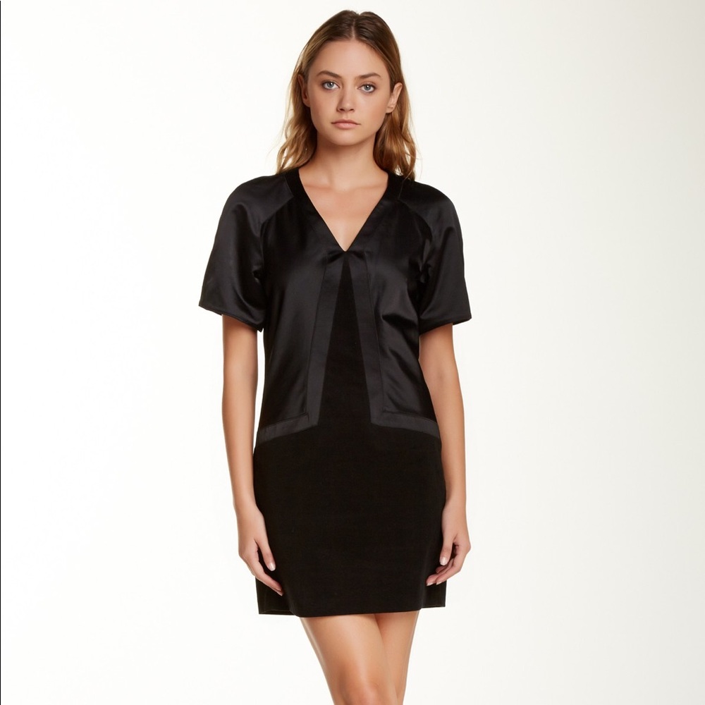 Helmut Lang Mixed Media Wide Sleeve Dress